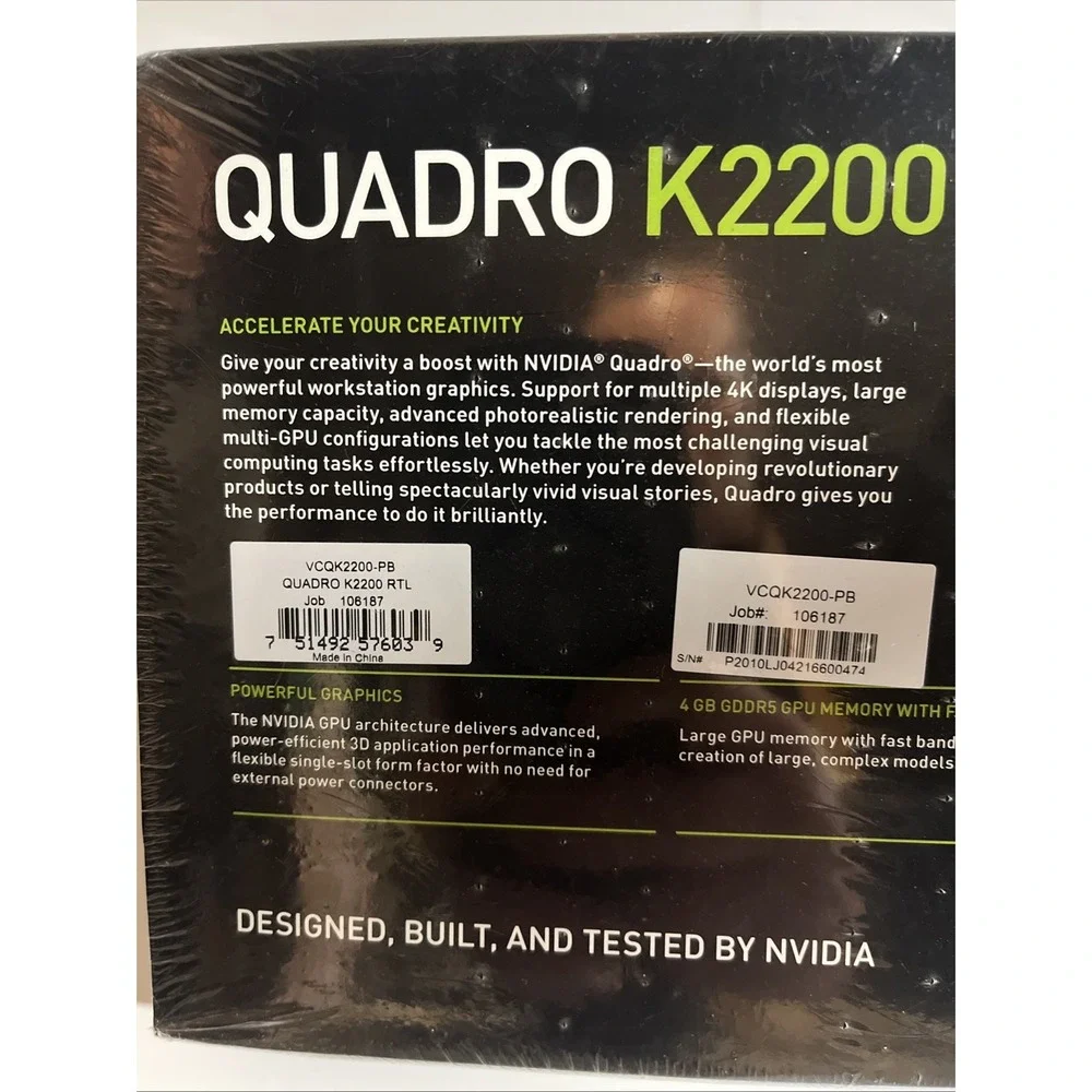 NVIDIA Quadro K2200 4GB GDDR5 PCIe x16 DP DVI‎ Workstation CAD GPU